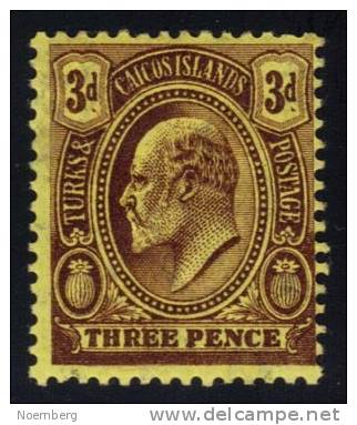 Turks &amp; Caicos #17 King Edward VII, Unused (2.75) - Turcas Y Caicos