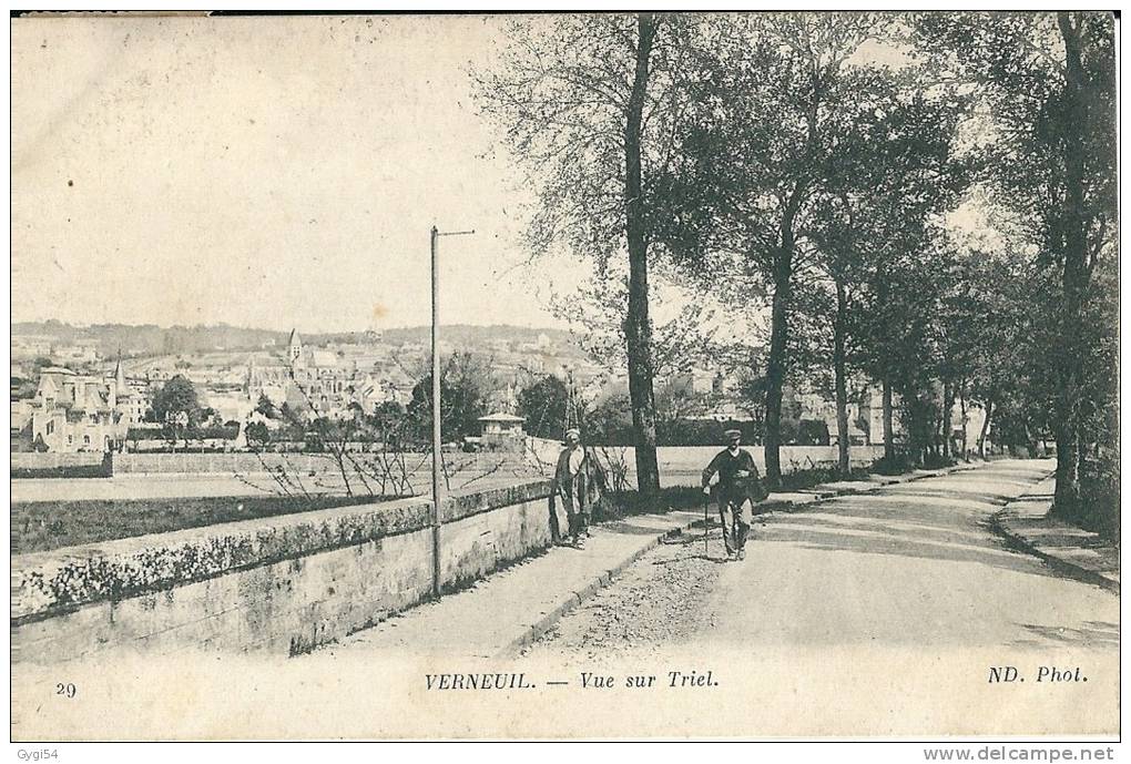 VERNEUIL -- Vue Sur Triel Cpa 1918 - Verneuil Sur Seine