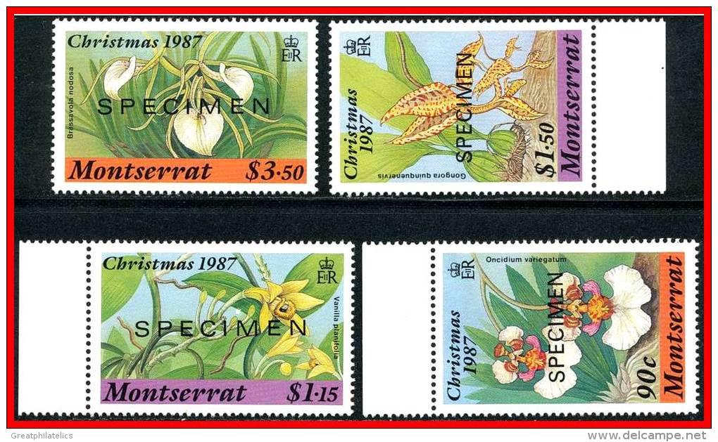 MONTSERRAT 1987 CHRISTMAS ORCHIDS SC# 658-61 SPECIMEN MNH (D0144) - Montserrat