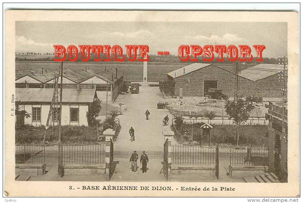 AIPORT - AEROPORT - Aviation - Base Aérienne De Dijon  Entrée Des Pistes - Aérodrome - Avion - Aéroplane - Dos Scané - Aerodromi