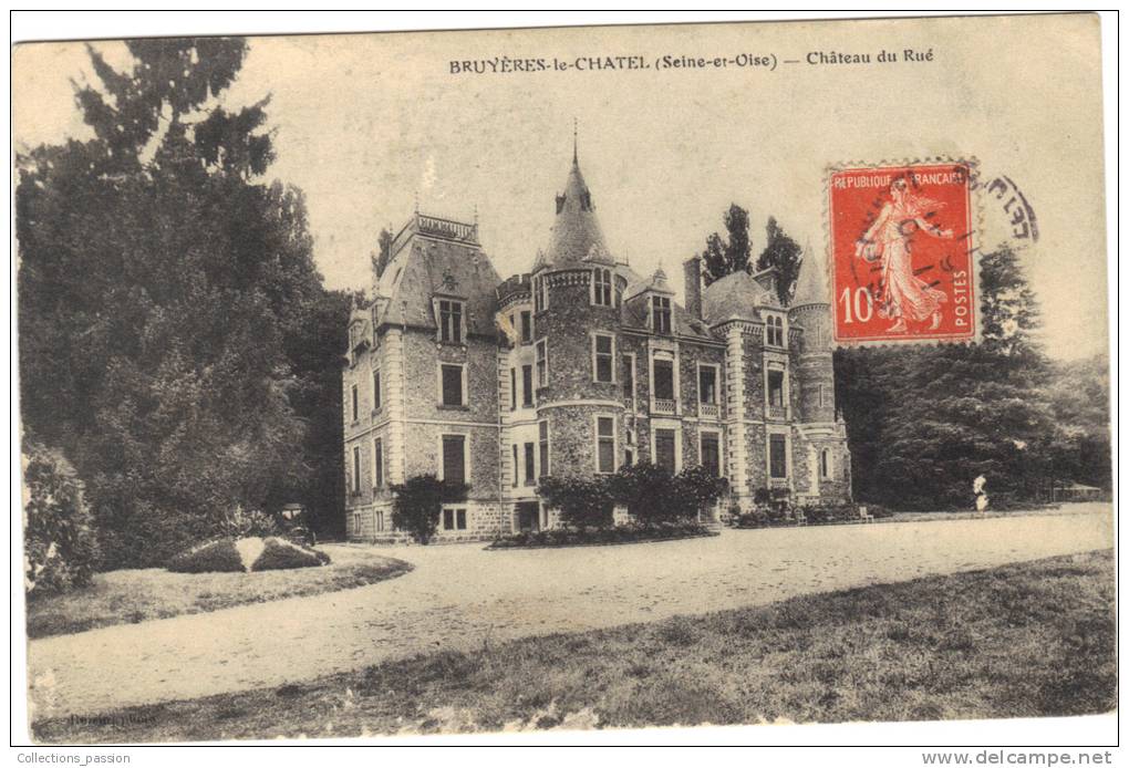 Cp , 91 , BRUYERES LE CHATEL , Château Du RUE , écrite - Bruyeres Le Chatel