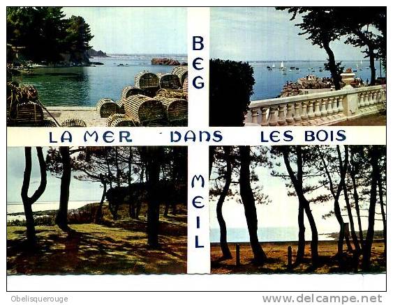 29 BEG MEIL 4 VUES/ 1 CARTE LA MER DANS LES BOIS CASIERS A LANGOUSTES - Beg Meil