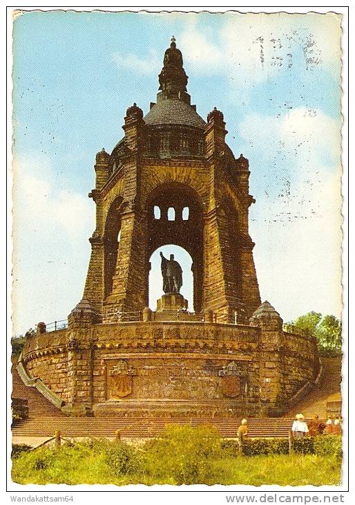 AK PORTA WESTFALICA Kaiser-Wilhelm-Denkmal Auf Dem Wittekindsberg 283 M -6. 9.61 - 21 (21a) BAD OEYNHAUSEN A N Schkopau - Porta Westfalica