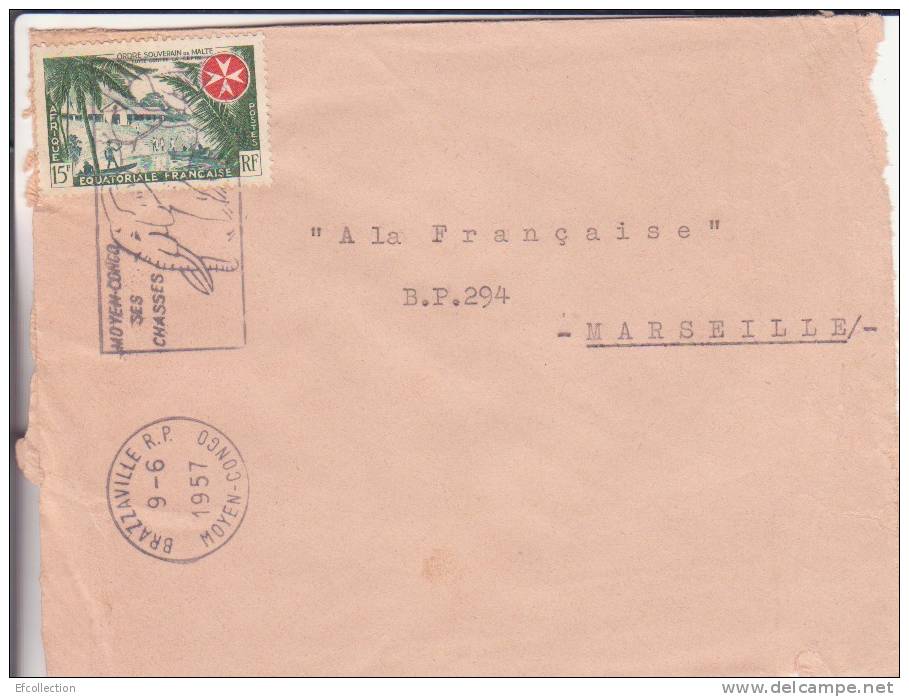 Congo,Brazzaville,1957,Af Rique  Equatoriale Française,lettre,Colonies ,ordre  De Malte Et Lutte Contre La Lépre N°237 - Other & Unclassified