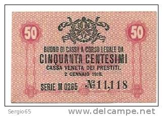 Cassa Veneta - 1918th - 50 Centesimi - Autres & Non Classés