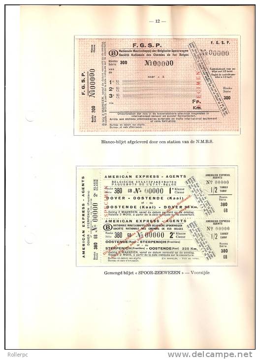 ALBUM VAN DE VERVOERBEWIJZEN [NMBS] BELGIUM  RAILWAY TICKET SAMPLES - Railway