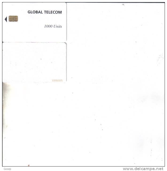 Pakistan-global Telecom 1000units-WHITE CARD(chip Short)-used+1 Card Prepiad Free - Pakistan