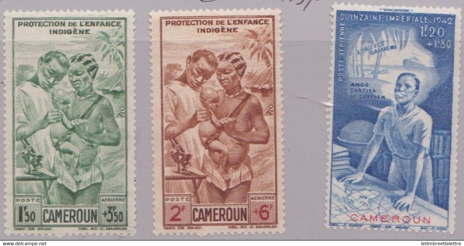 ⭐ Cameroun - Poste Aérienne - YT N° 19 à 21 ** - Neuf Sans Charnière - 1942 ⭐ - Neufs