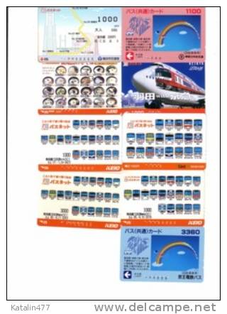 Japan - 9 Diff Pre-paid Card Of Train - Other & Unclassified