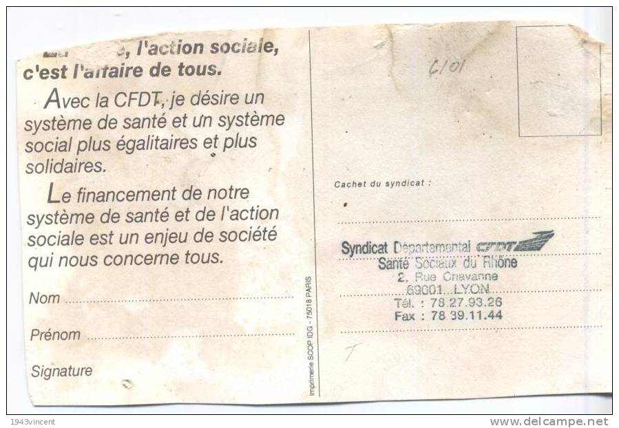 C 6101 - CFDT Santé Sociaux - - Sindicatos