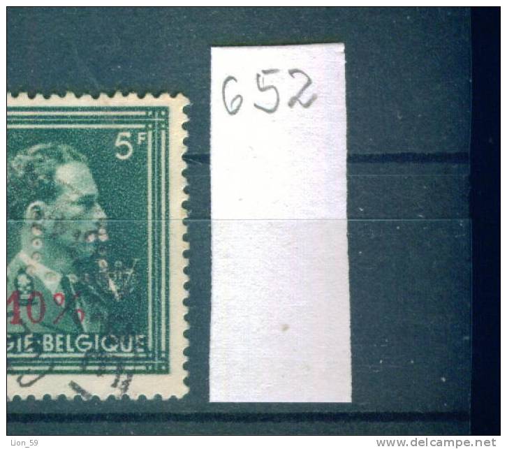 25K652 // - T U - Belgique Belgium Belgien Belgio , Perfin Perfores Perforiert Perforati Perforadas - 1909-34