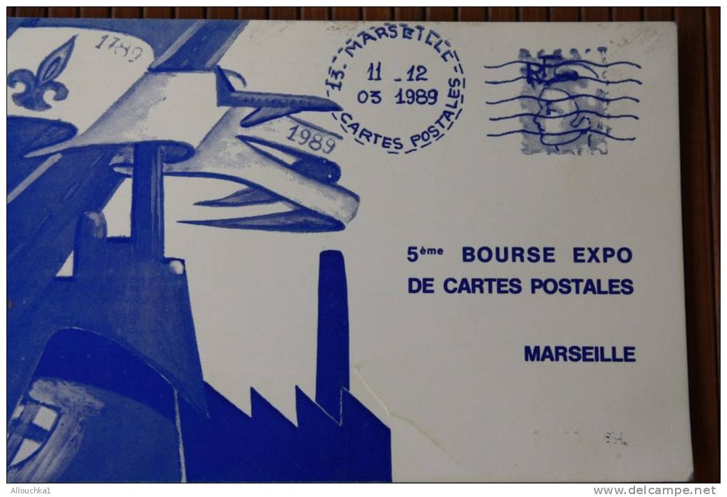 CPM  5EME BOURSE EXPO DE CARTES POSTALES DU  CLUB CARTOPHILE MARSEILLAIS  COURS JULIEN 13006 MARSEILLE  11-12-1989  No 0 - Expositions