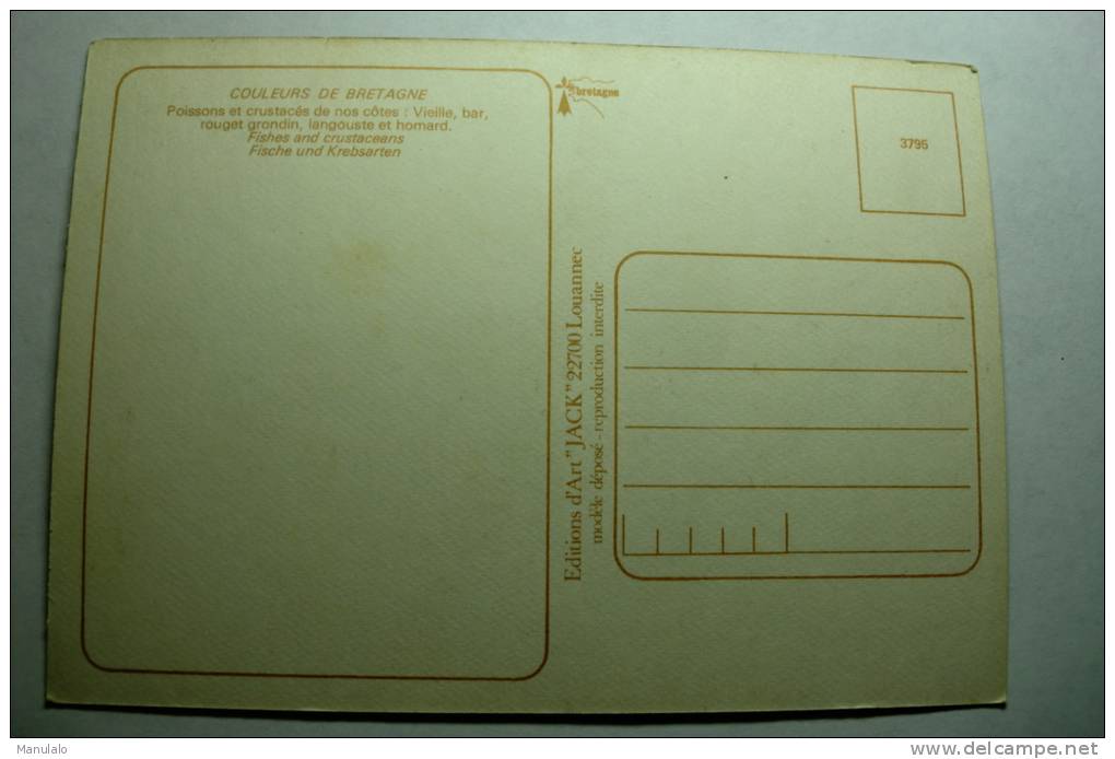 Poisson Et Crustacés De Nos Côtes: Vieille, Bar, Rouget Grondin, Langouste Et Homard - Fish & Shellfish