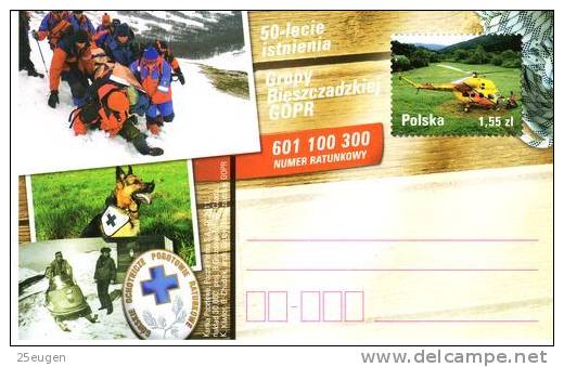POLAND 2011 HELICOPTER Postcard - Hélicoptères