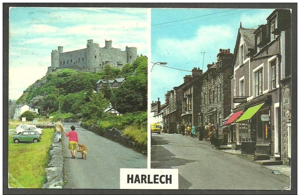 THE  CASTLE - HIGH  STREET,  HARLECH  -  TWO  SCANS - Caernarvonshire