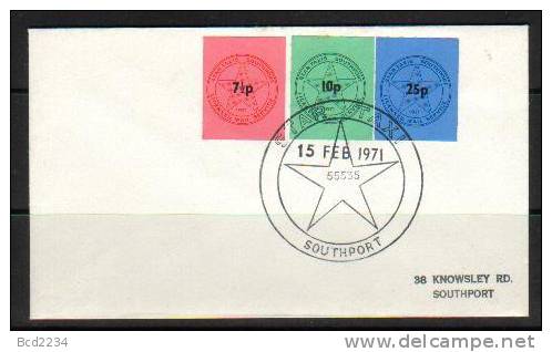 GB STRIKE MAIL (STAR TAXIS SOUTHPORT LICENSED MAIL SERVICE) 2ND ISSUE SET OF 3 FDC 15 FEBRUARY1971 - Local Issues