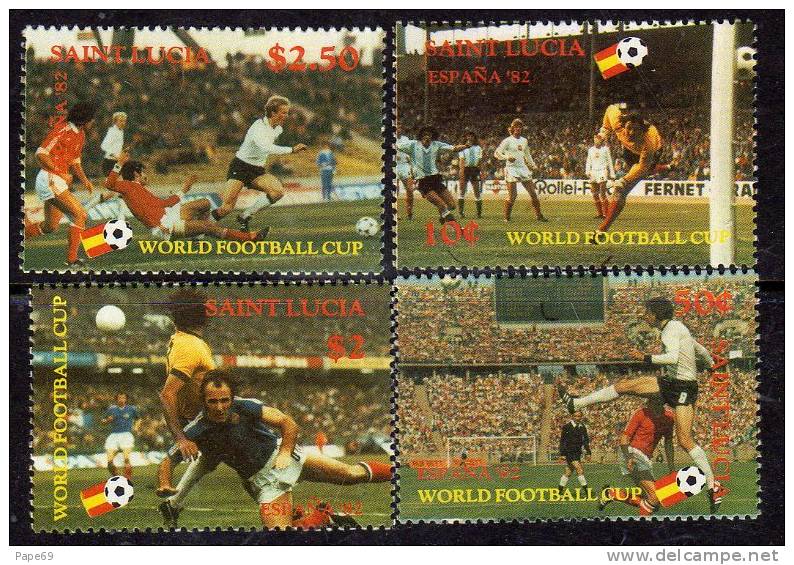 Sainte-Lucie N° 563 / 66 XX "Espana 82", Coupe Du Monde De Football La Série Des 4 Valeurs Sans Charnière TB - St.Lucia (1979-...)