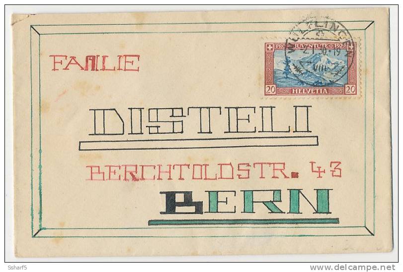 20 Pro Juventute 1929 Superb Cover  [stamp: Perfect] - Storia Postale