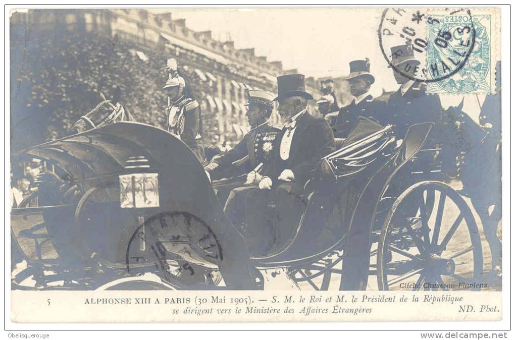 Alphonse XIII à PARIS GROS PLAN DU ROI ET DU PRESIDENT - Receptions