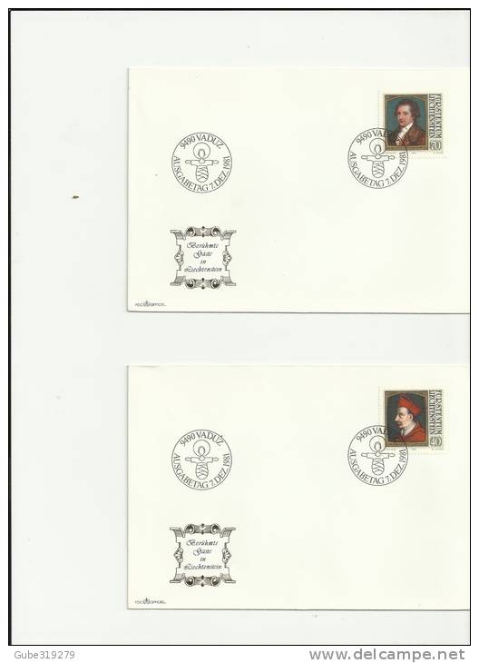 LIECHTENSTEIN 1981 SET OF 4 FDC (EACH WITH 1 STAMPS YVERT 725-726-727-728-CHF 0,40-0,70-0,80-1) POSTMARKED 7 DEC 1981 - Brieven En Documenten