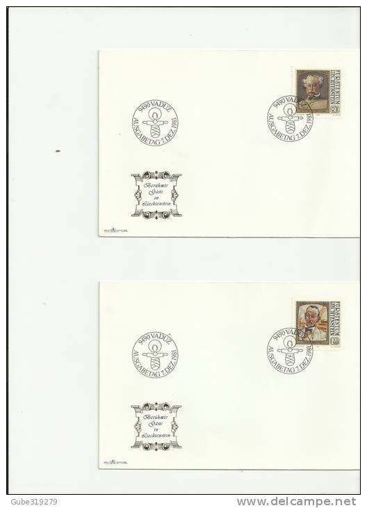 LIECHTENSTEIN 1981 SET OF 4 FDC (EACH WITH 1 STAMPS YVERT 725-726-727-728-CHF 0,40-0,70-0,80-1) POSTMARKED 7 DEC 1981 - Brieven En Documenten