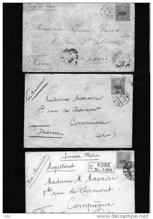 Lot 12 Lettres Anciennes Vieux Courrier JAPON - Lettres & Documents