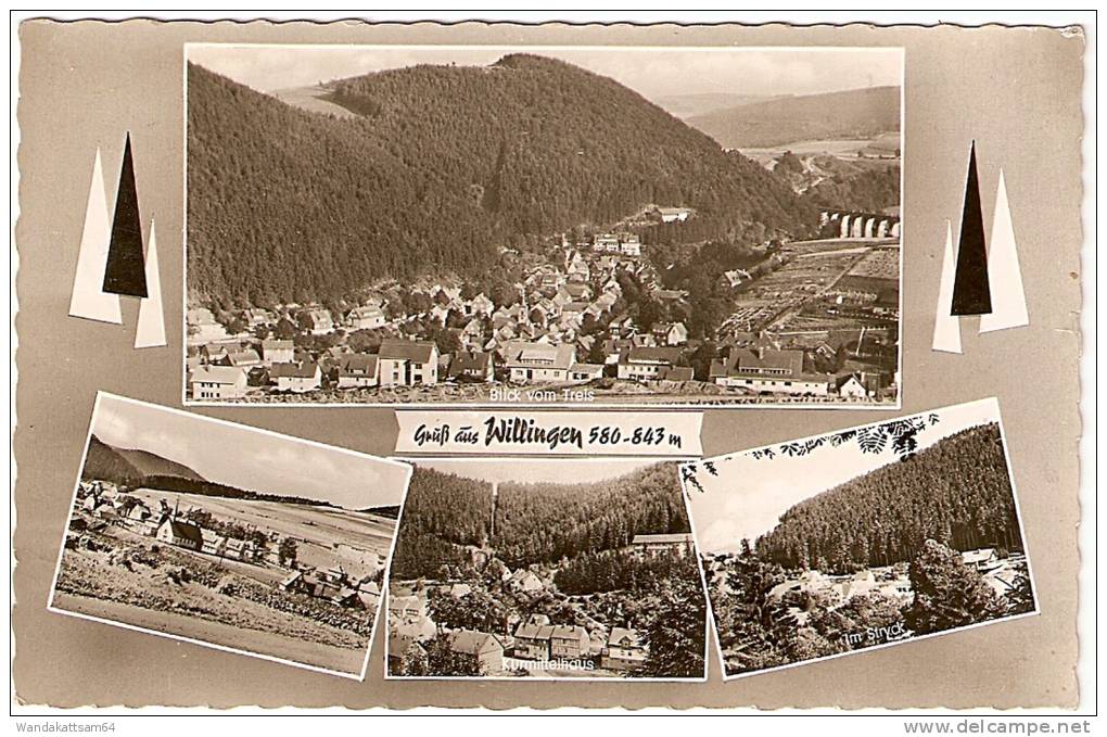 AK 23829 Gruß Aus Willingen 580 - 843 M Mehrbild 4 Bilder -6. 8.62 - 18 LUFTKURORT USSELN (WALDECK) Wintersportplatz Im - Waldeck