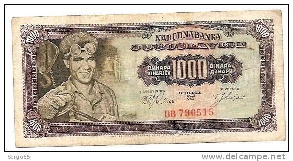 1000 Dinara - 1963 - Yougoslavie