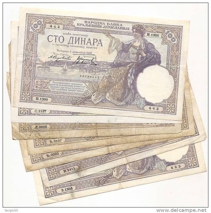 100 Dinara - 1929 - Yougoslavie
