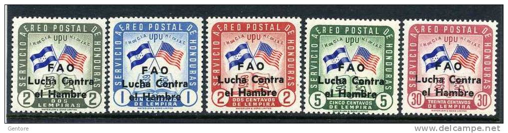 1964 HONDURAS Freedom From Hunger  Cpl Set Of 5   Yvert Cat. 302/06 Absolutely Perfect MNH ** - Honduras