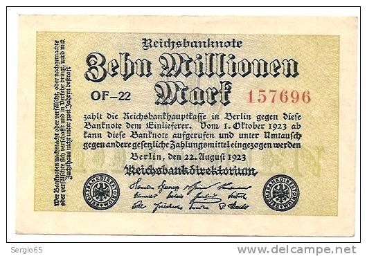 Inflation - 1923 - 10 Millionen Mark