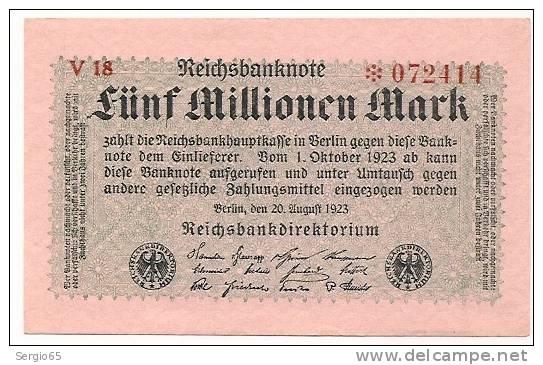 Inflation - 1923 - 5 Millionen Mark