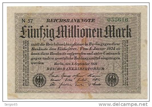 Inflation - 1923 - 50 Miljoen Mark