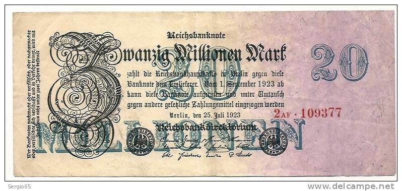 Inflation - 1923 - 20 Millionen Mark