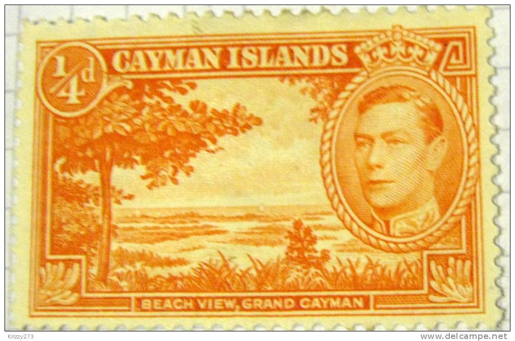 Cayman Islands 1938 Beach View 0.25d - Mint - Cayman Islands