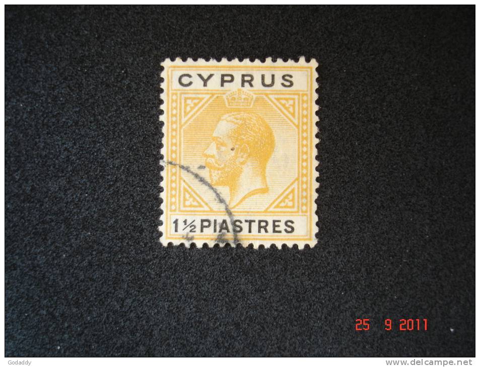 Cyprus 1922 King.George V  11/2 Pi  SG 91  Used - Chypre (...-1960)