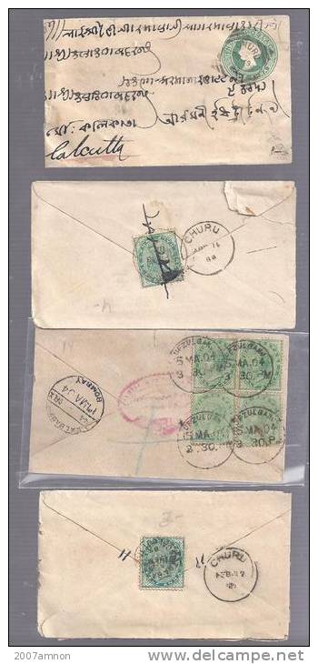 INDIA POSTAL HISTORY QV 4 COVERS - 1882-1901 Empire