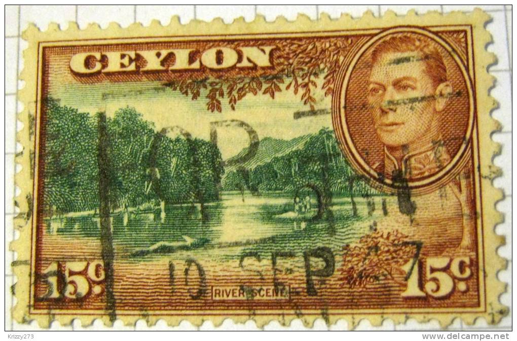 Ceylon 1938 River Scene 15c - Used - Ceylan (...-1947)