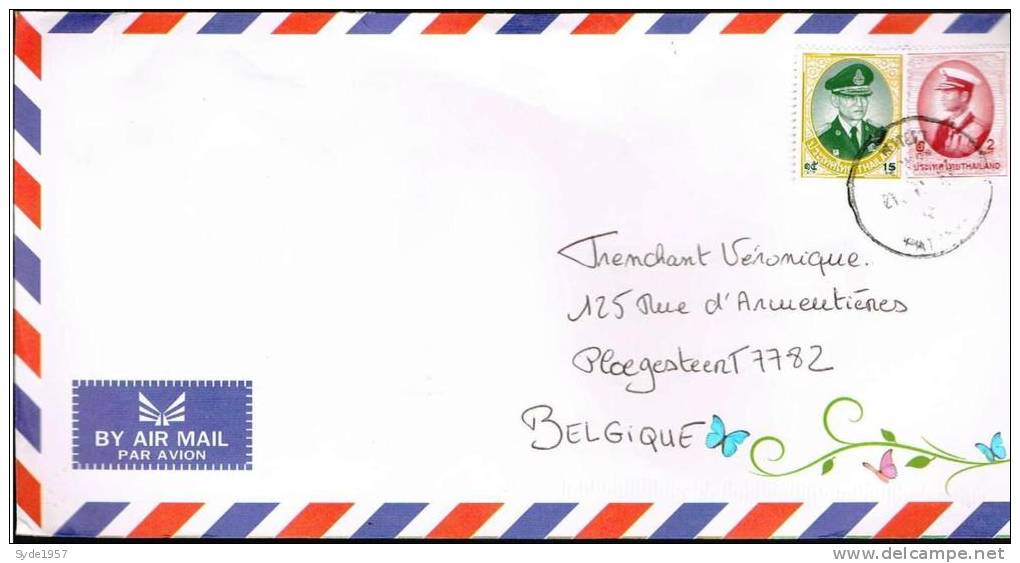 Thailande : Magnifique Enveloppe  + Timbres - Thaïlande