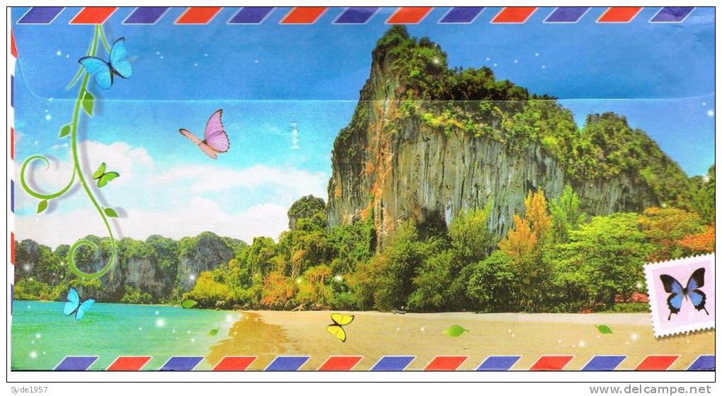 Thailande : Magnifique Enveloppe  + Timbres - Thaïlande