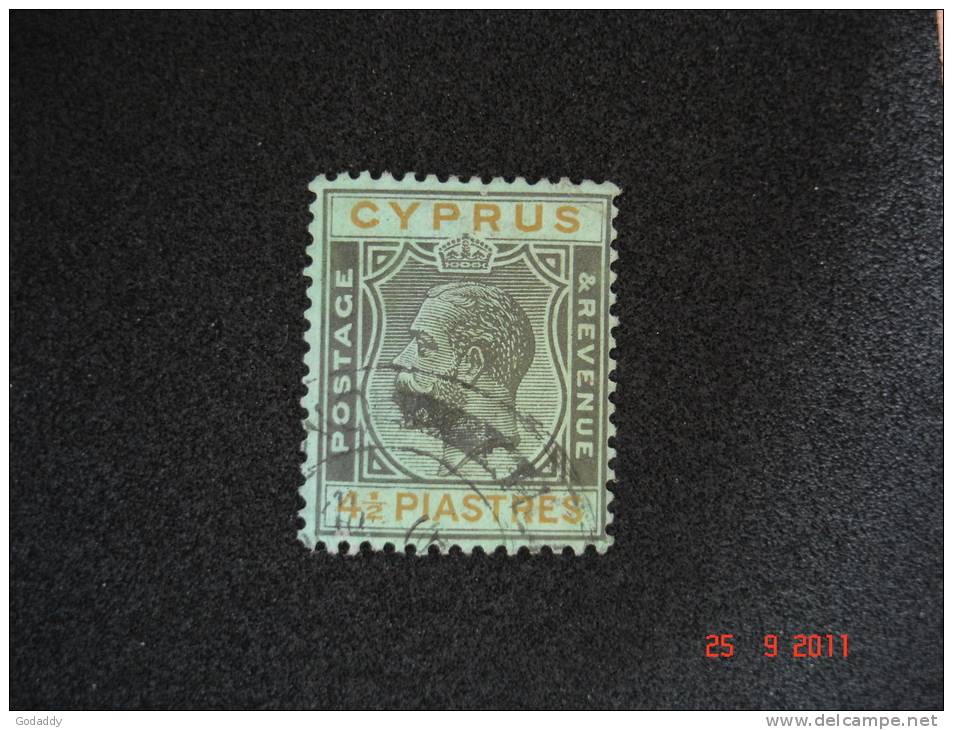 Cyprus 1924 King.George V  41/2 Pi  SG 111  Used - Chypre (...-1960)