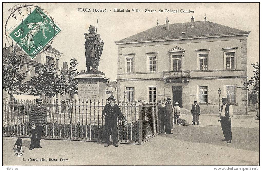 FLEURS  LA MAIRIE 1912 - Feurs