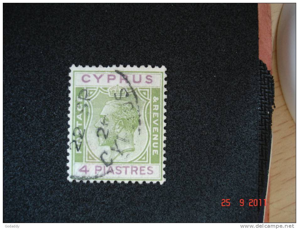 Cyprus 1924 King.George V  4 Pi  SG 110  Used - Chypre (...-1960)