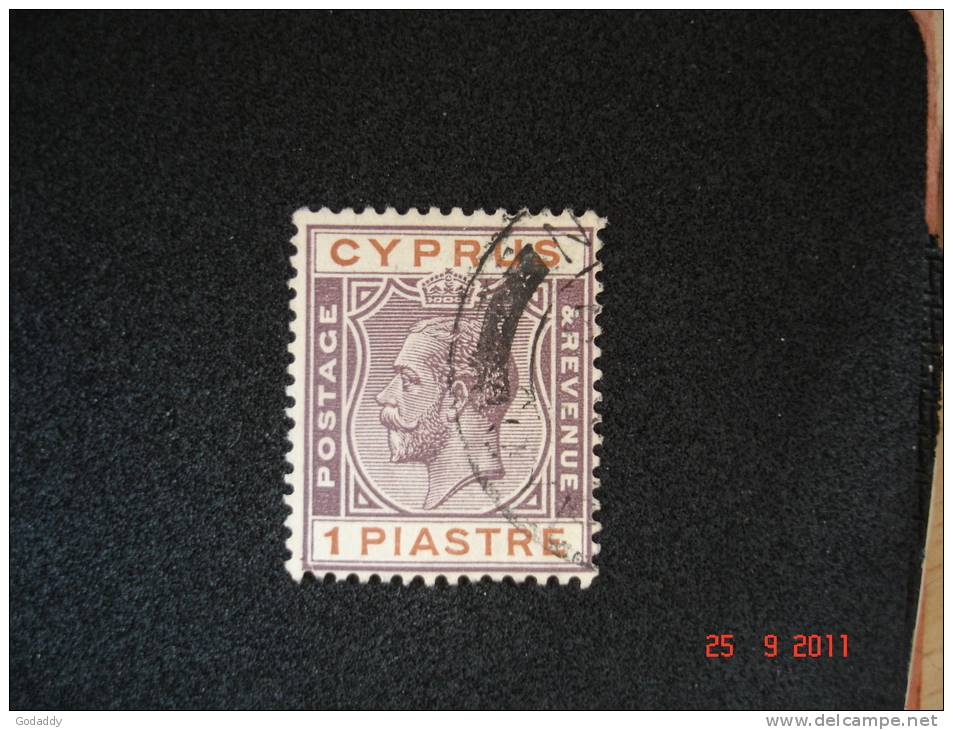 Cyprus 1924 King.George V  1 Pi  SG 106  Used - Cyprus (...-1960)