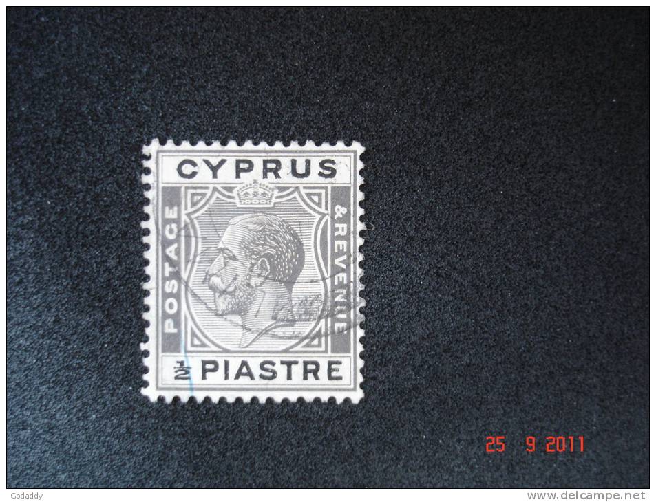 Cyprus 1924 King.George V  1/2 Pi  SG 104  Used - Chypre (...-1960)