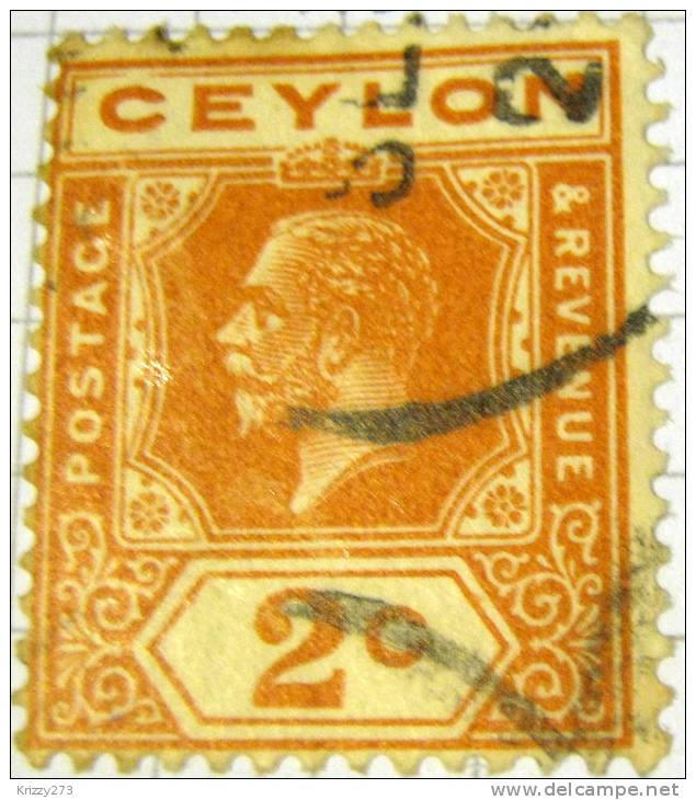 Ceylon 1912 King George V 2c - Used - Ceylan (...-1947)