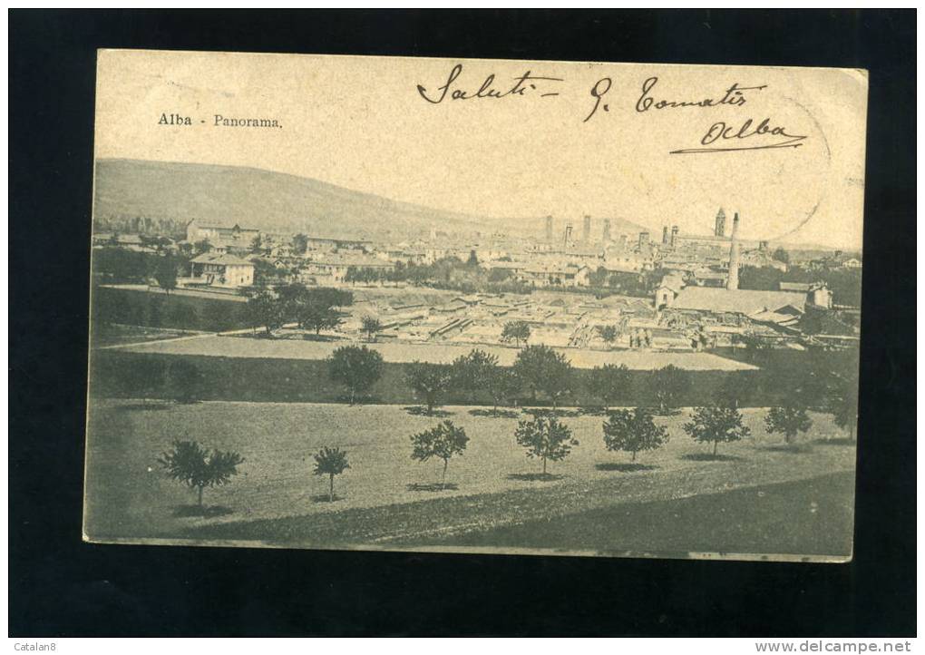 S3019 CARTOLINA POSTALE PIEMONTE CUNEO ALBA PANORAMA  FP. V.  1901 - Cuneo