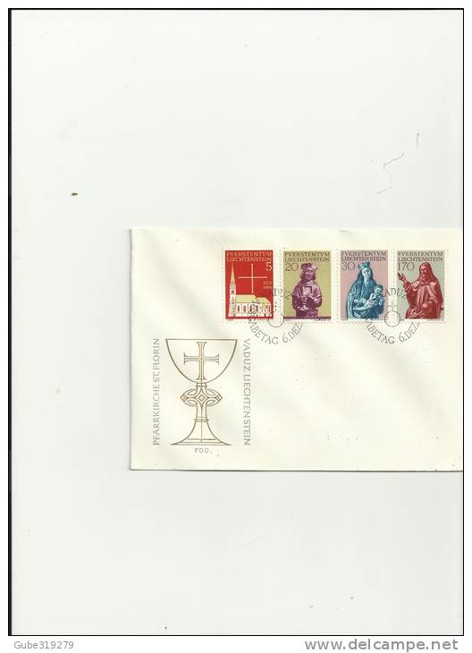 LIECHTENSTEIN 1966- FDC CHURCH RESTORATIONWITH 4 STAMPS OFCHF 0,05-0,20-0,30-1.70YVERT 418/421 POSTM..6-121966RE 8LC GN - Covers & Documents