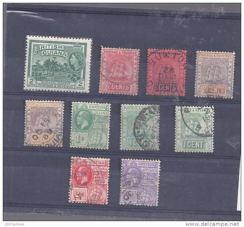 BRIT COLONIES BRITISH GUIANA CLASSIC STAMPS LOT - British Guiana (...-1966)