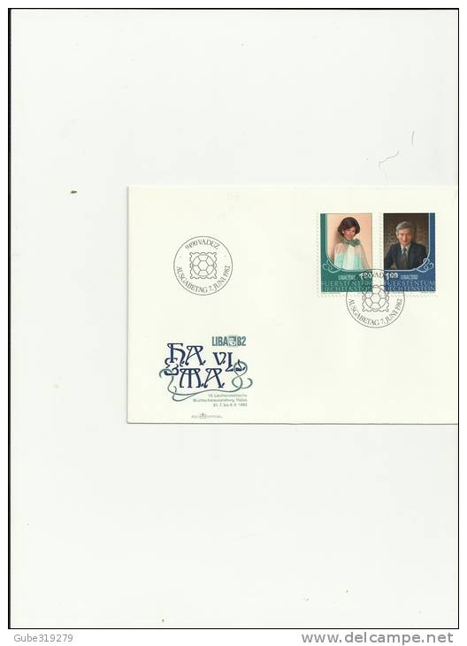 LIECHTENSTEIN 1982- FDC LIBA 82 / PRINCES  WITH 2 STAMPS EACH OFCHF 1.00 YVERT 738-739 POSTMARKED ..7-6-1982 RE 12LCGN - Covers & Documents